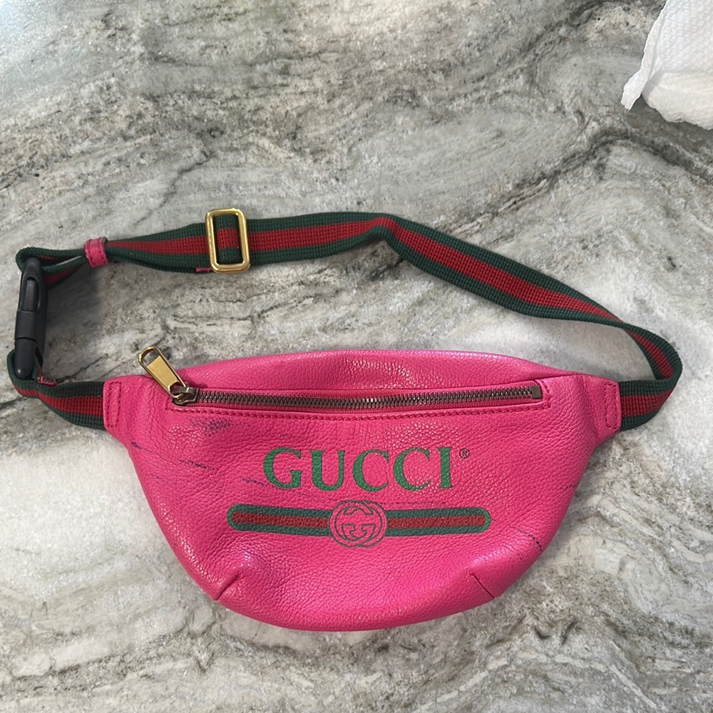 Gucci Pink Leather Belt Bag